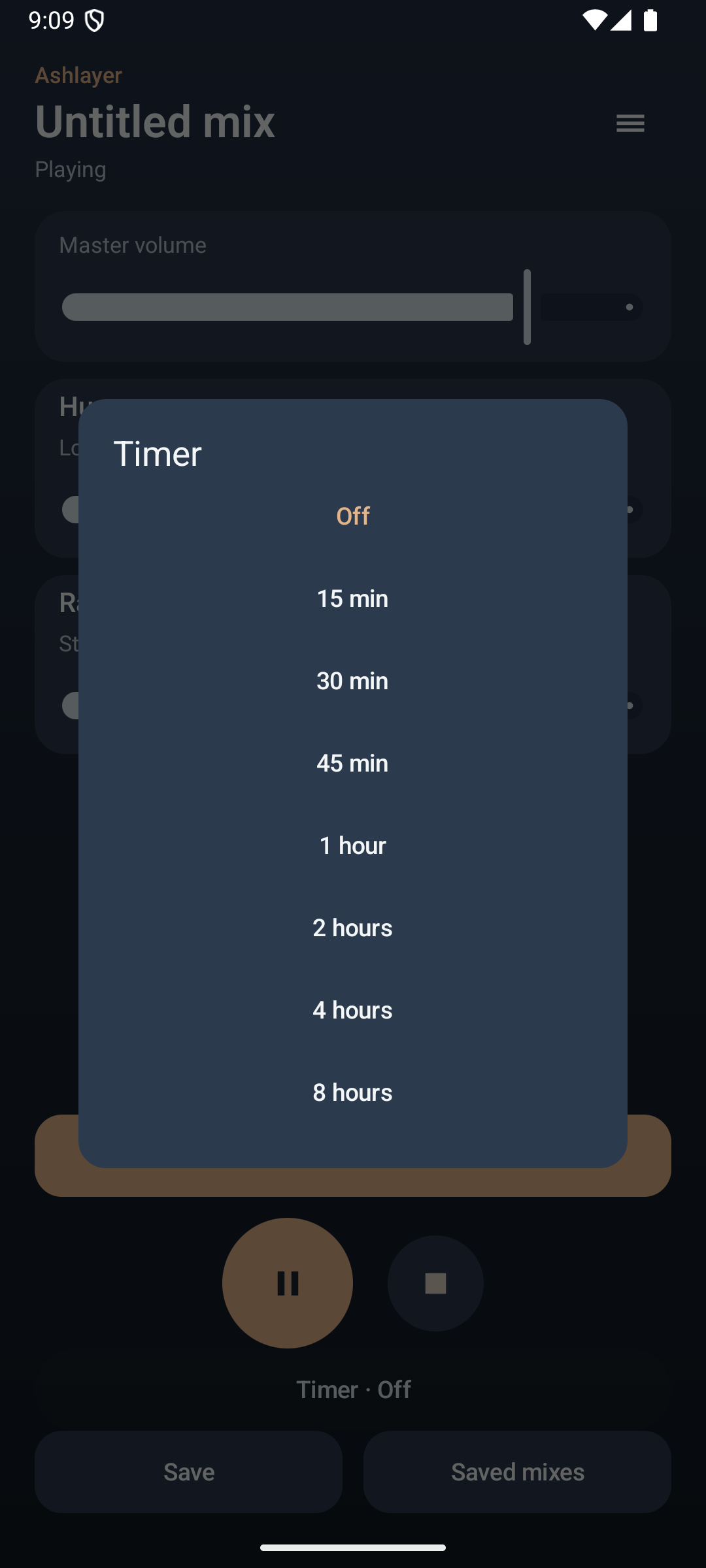 Ashlayer: Ambient Mixer — timer