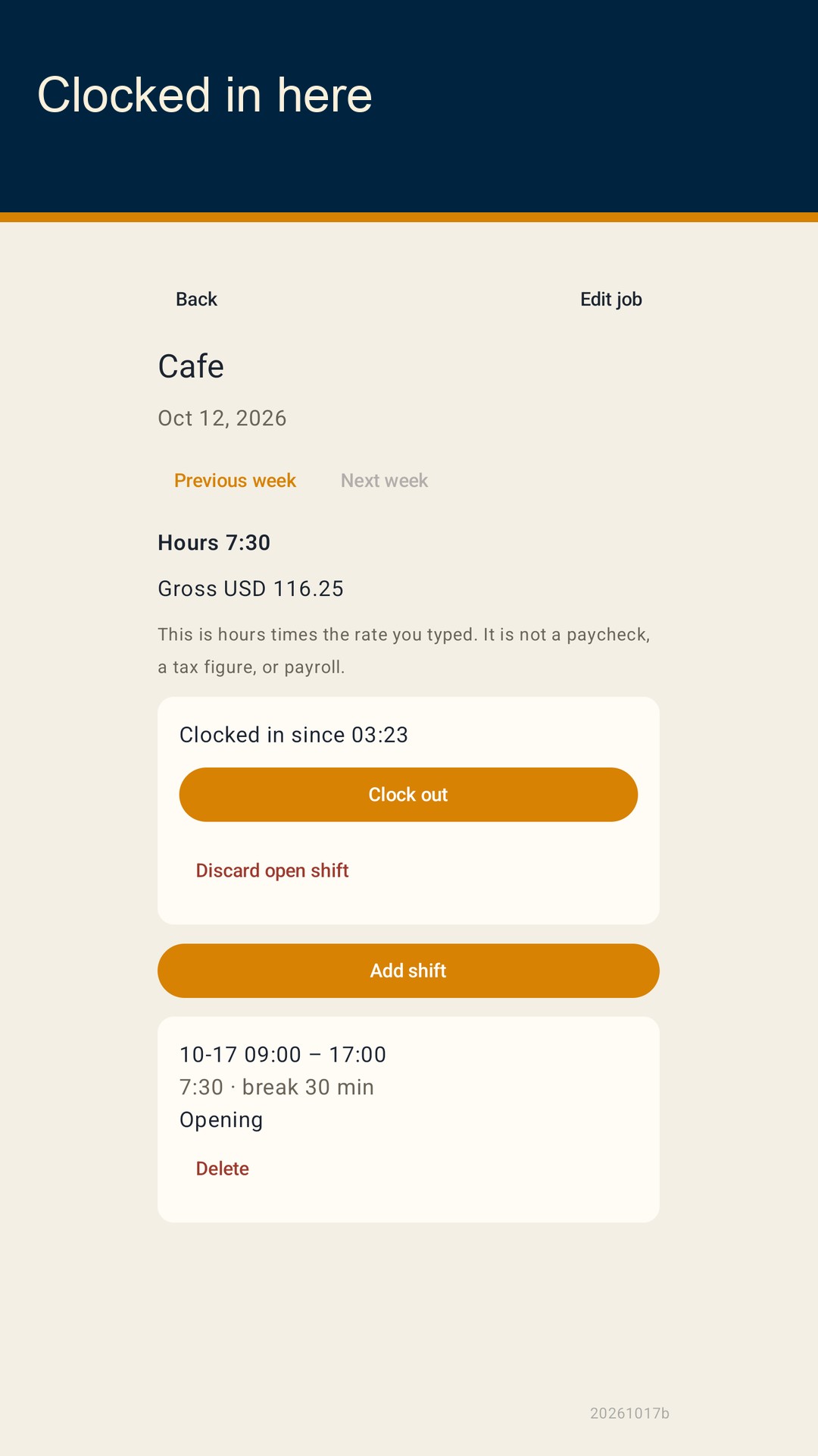 Shiftfold: Shift Hours — 3